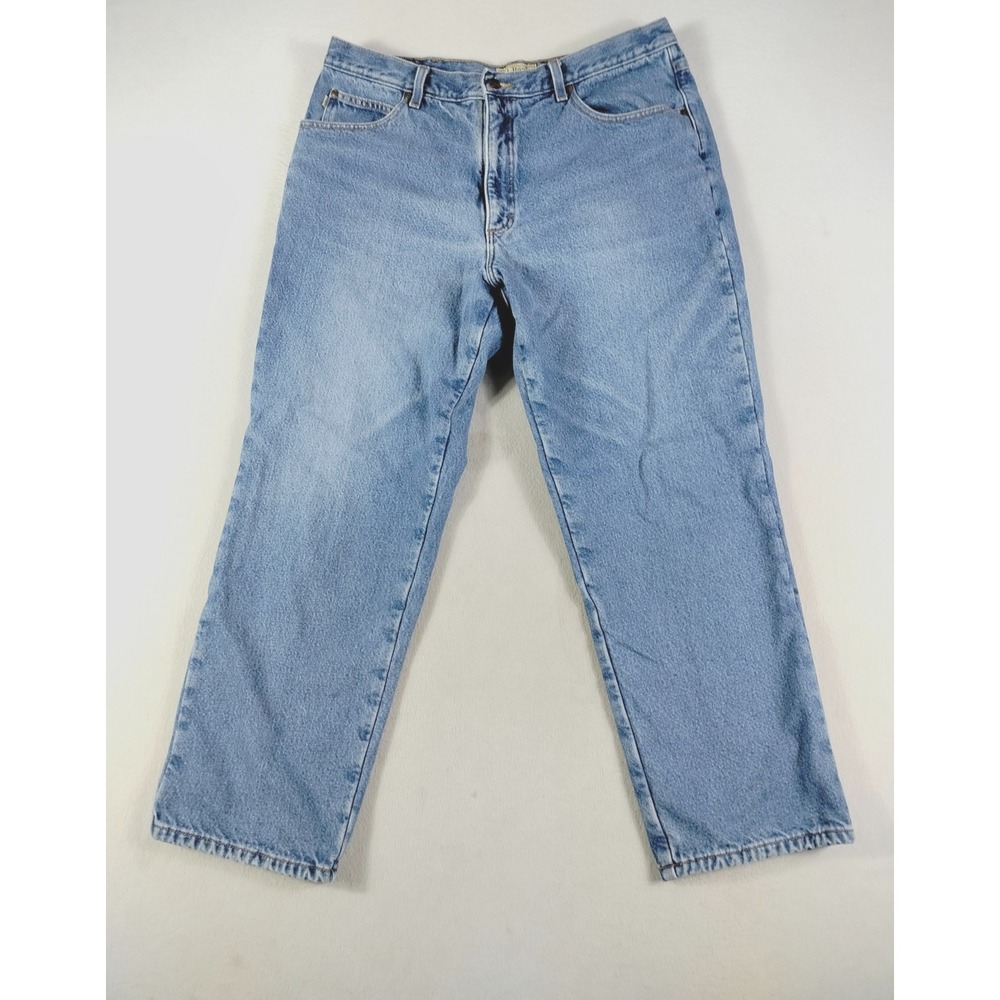 LL Bean Jeans Mens 38 Blue Double L Flannel Lined Cabincore Lumber Jack Warm